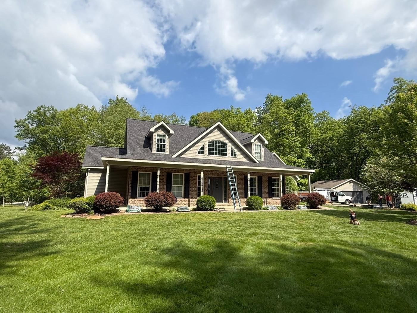 Completed asphalt shingle roof replacement by MPR Roofing on a home in Southern Illinois